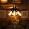 Disc Metal Black 3-Light Mini Edison Bulb Chandelier Image - 1