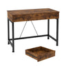 Distressed Wood Drawers H-Shape Small Writing Desk Image - 8