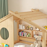 Dollhouse Pine Wood Kids Bed with Pull-Out Storage Image - 9