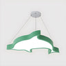 Dolphin Acrylic Kids Room LED Green Medium Chandelier Image - 1