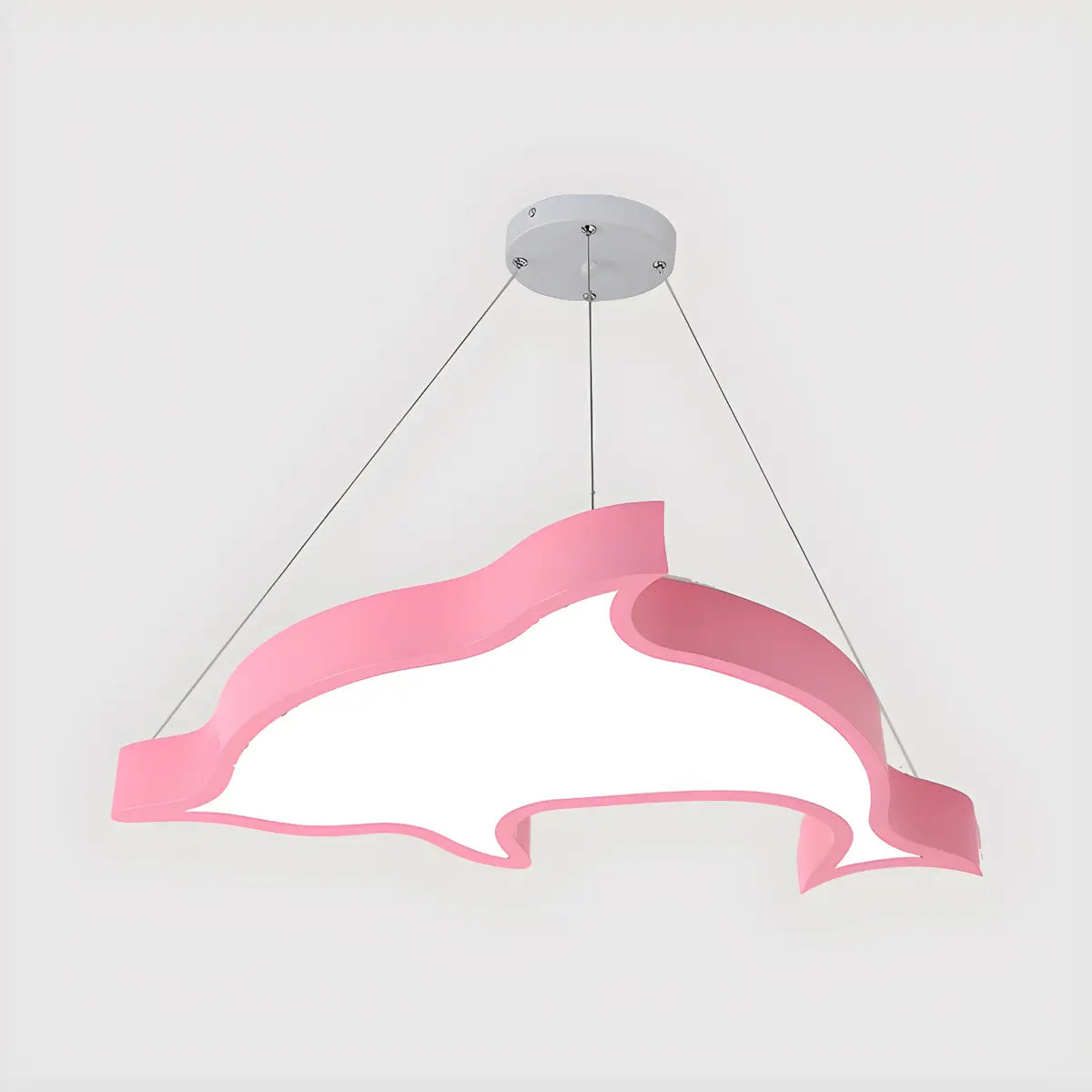 Dolphin Acrylic Kids Room LED Green Medium Chandelier Image - 3