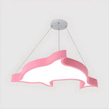 Dolphin Acrylic Kids Room LED Green Medium Chandelier Image - 3