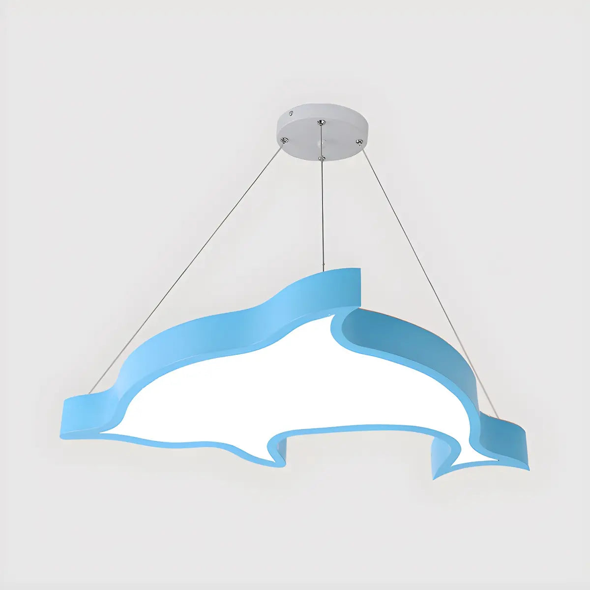 Dolphin Acrylic Kids Room LED Green Medium Chandelier Image - 4