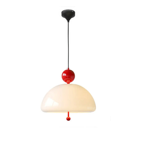 Dome Glass Red Ball White Modern Chandeliers Dining Room Image - 2