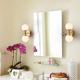 Double Globe Gold Wall Sconce Vanity Light Image - 1