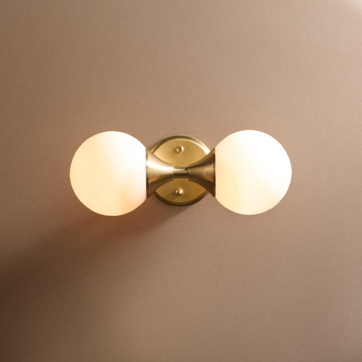 Double Globe Gold Wall Sconce Vanity Light Image - 4