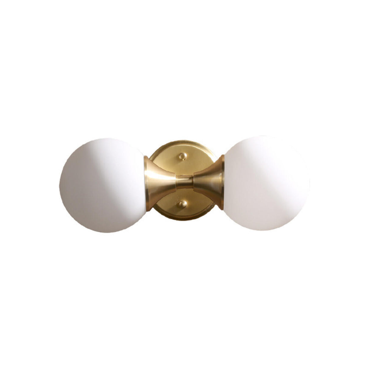 Double Globe Gold Wall Sconce Vanity Light Image - 5