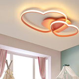 Double Loving Heart Silica Gel Flush Mount Ceiling Lamp Image - 1