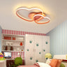 Double Loving Heart Silica Gel Flush Mount Ceiling Lamp Image - 2