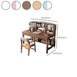 Double Pedestal Brown Storage Hutch Office Furniture Set #size