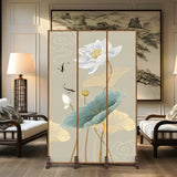 Double Sided Print Floral Folding Privacy Room Divider Image - 3