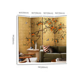 Double Sided Print Folding Persimmon Room Divider Screen Image - 11