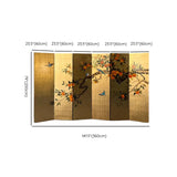 Double Sided Print Folding Persimmon Room Divider Screen Image - 14