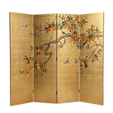 Double Sided Print Folding Persimmon Room Divider Screen Image - 4