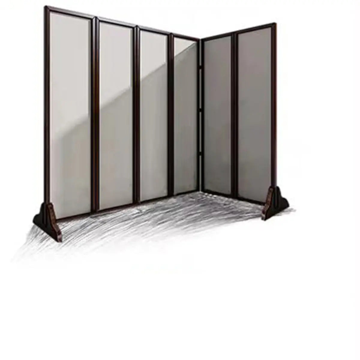 Double Sided Print Folding Persimmon Room Divider Screen Image - 8