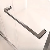 Double Sliding Clear Glass Towel Bar Included Shower Door Image - 4