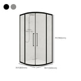 Double Sliding Curved Glass Black Frame Shower Door Image - 11