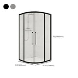 Double Sliding Curved Glass Black Frame Shower Door Image - 12