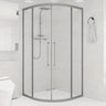 Double Sliding Curved Glass Black Frame Shower Door Image - 3