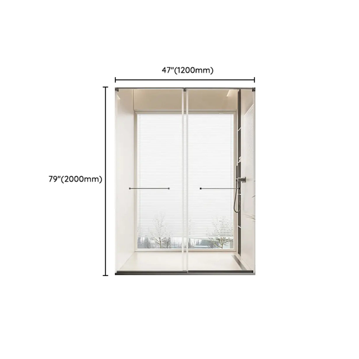 Double Sliding Frameless Glass Shower Door with Bar Image - 10