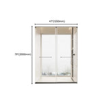 Double Sliding Frameless Glass Shower Door with Bar Image - 10