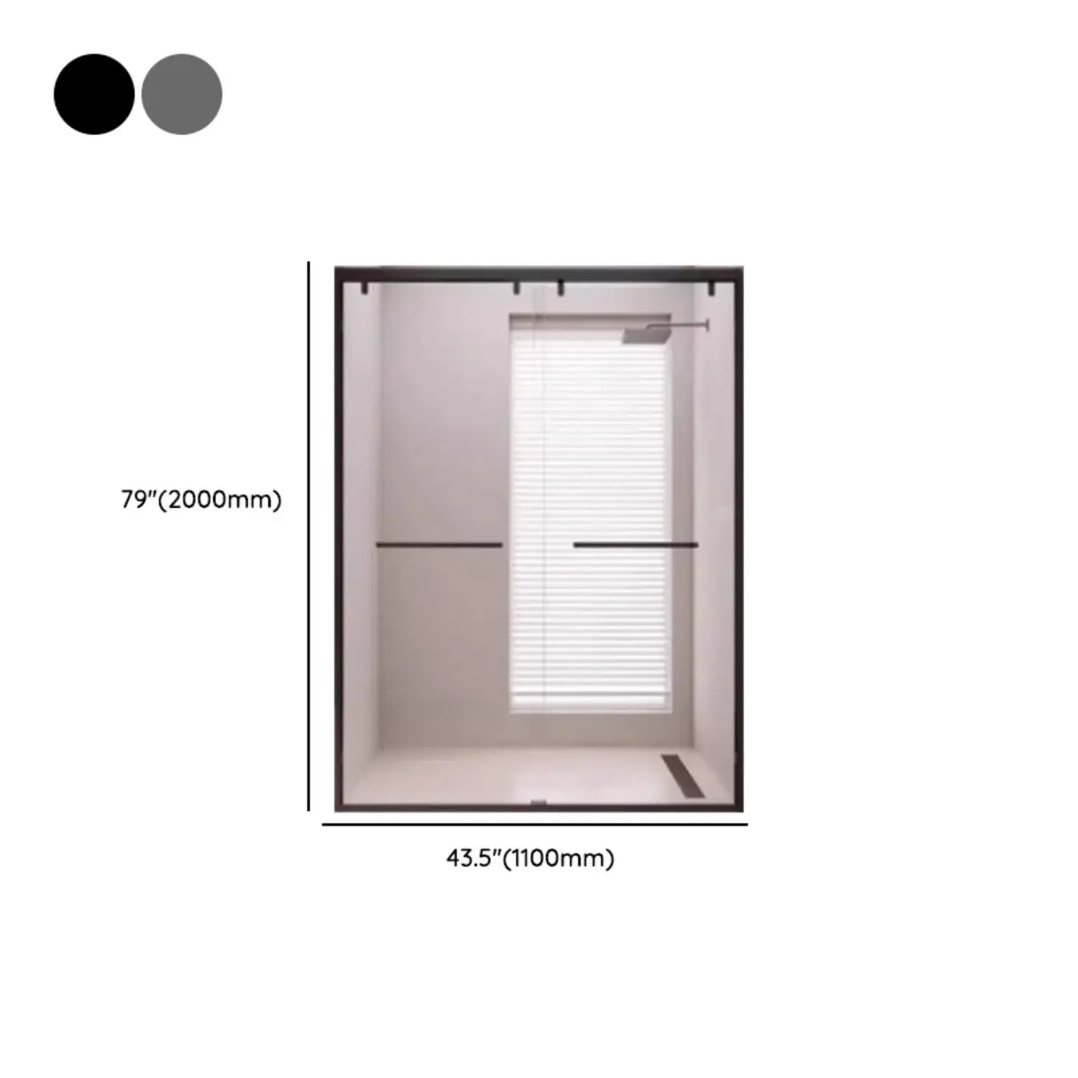 Double Sliding Glass Handle Included Towel Bar Shower Door 