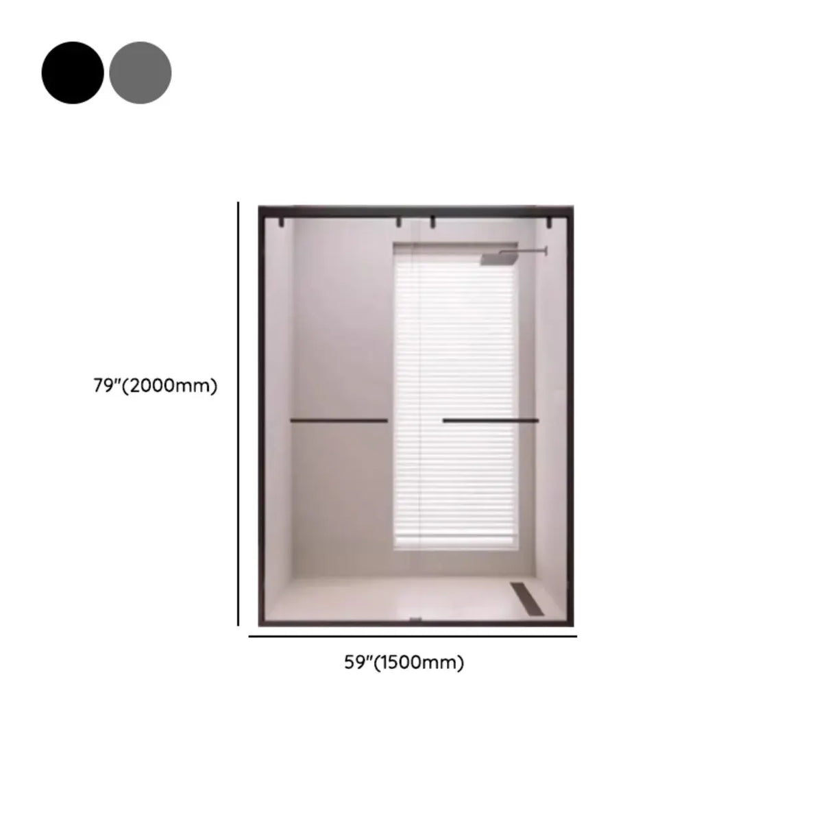 Double Sliding Glass Handle Included Towel Bar Shower Door Image - 14