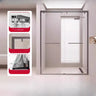 Double Sliding Glass Handle Included Towel Bar Shower Door Image - 2