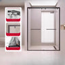 Double Sliding Glass Handle Included Towel Bar Shower Door Image - 3