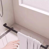 Double Sliding Glass Handle Included Towel Bar Shower Door Image - 9