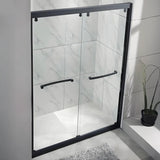 Double Sliding Glass Shower Door with Hinges and Handle Image - 1