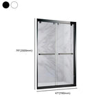 Double Sliding Glass Shower Door with Hinges and Handle #size