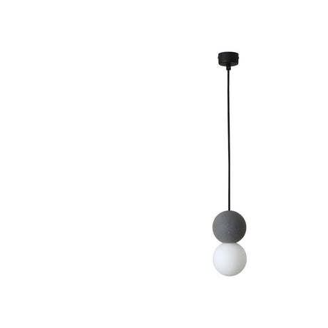 Double Sphere Modern Stone and Glass Pendant Light Image - 2