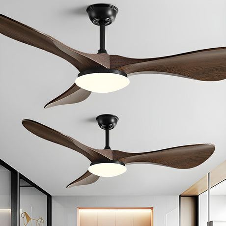 Down Rod 3 Blade Standard Ceiling Fan with LED Light Image - 1