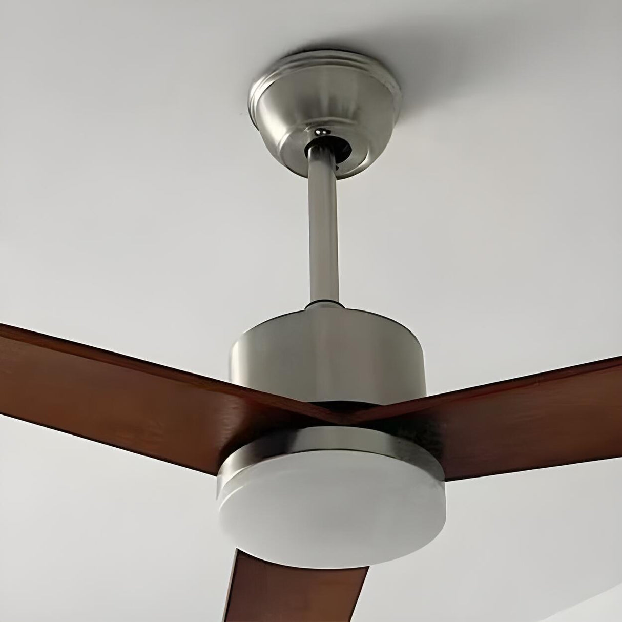 Down Rod 3 Wood Blades Windmill Ceiling Fan with Light Image - 6