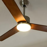 Down Rod 3 Wood Blades Windmill Ceiling Fan with Light Image - 7