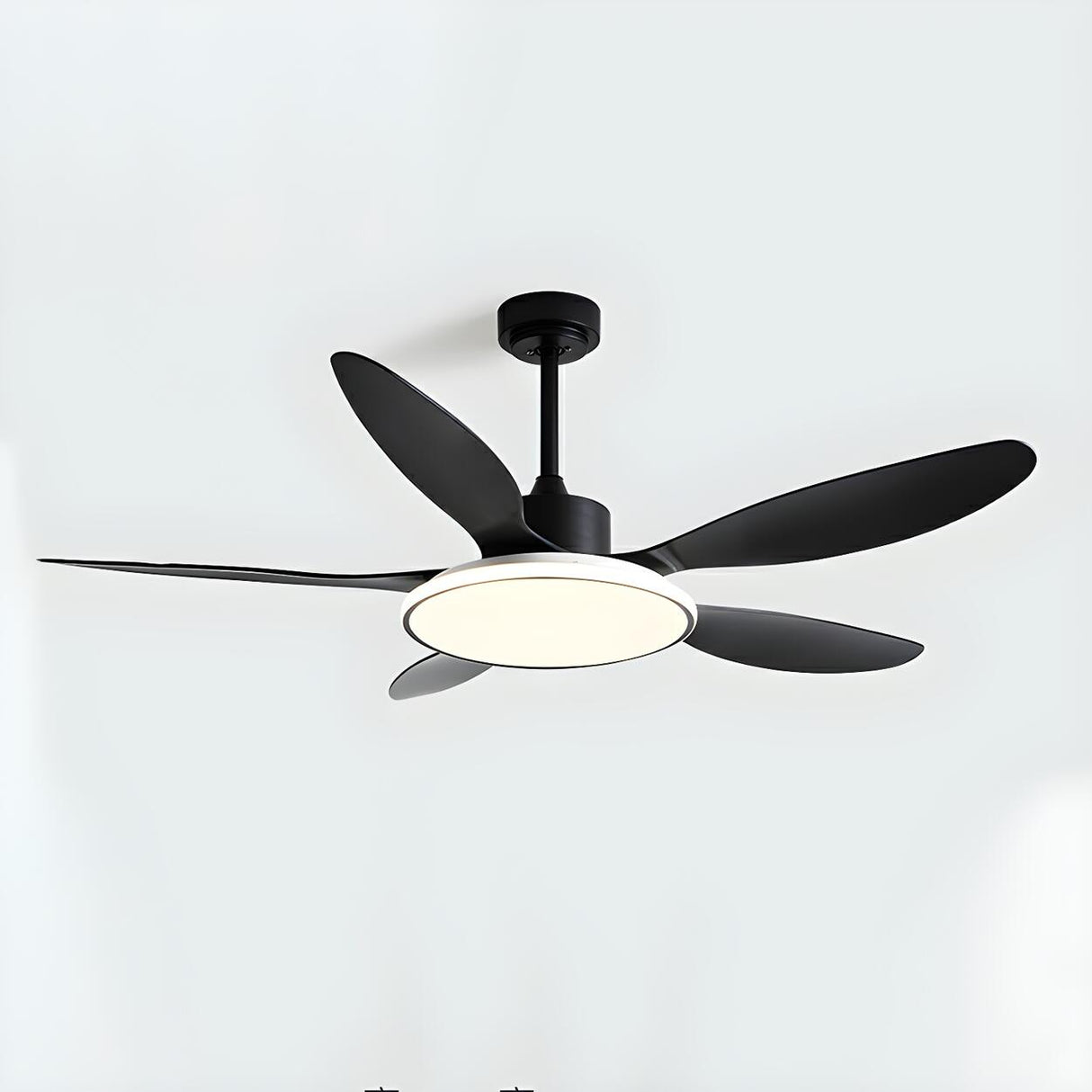 Down Rod 5 Blade Modern Wood Ceiling Fan with LED Light Image - 15