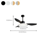 Down Rod 5 Blade Modern Wood Ceiling Fan with LED Light #size