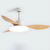 Down Rod 5 Blade Modern Wood Ceiling Fan with LED Light Image - 9