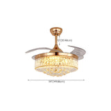 Down Rod Gold Luxury Crystal Ceiling Fan with LED Light Image - 12