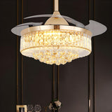 Down Rod Gold Luxury Crystal Ceiling Fan with LED Light Image - 5