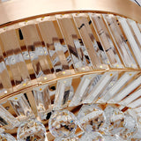 Down Rod Gold Luxury Crystal Ceiling Fan with LED Light Image - 8