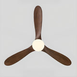 Down Rod Minimalist Solid Wood LED Ceiling Fan Light Image - 10