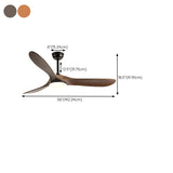 Down Rod Minimalist Solid Wood LED Ceiling Fan Light Image - 17