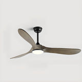 Down Rod Minimalist Solid Wood LED Ceiling Fan Light Image - 6