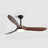 Down Rod Minimalist Solid Wood LED Ceiling Fan Light Image - 8