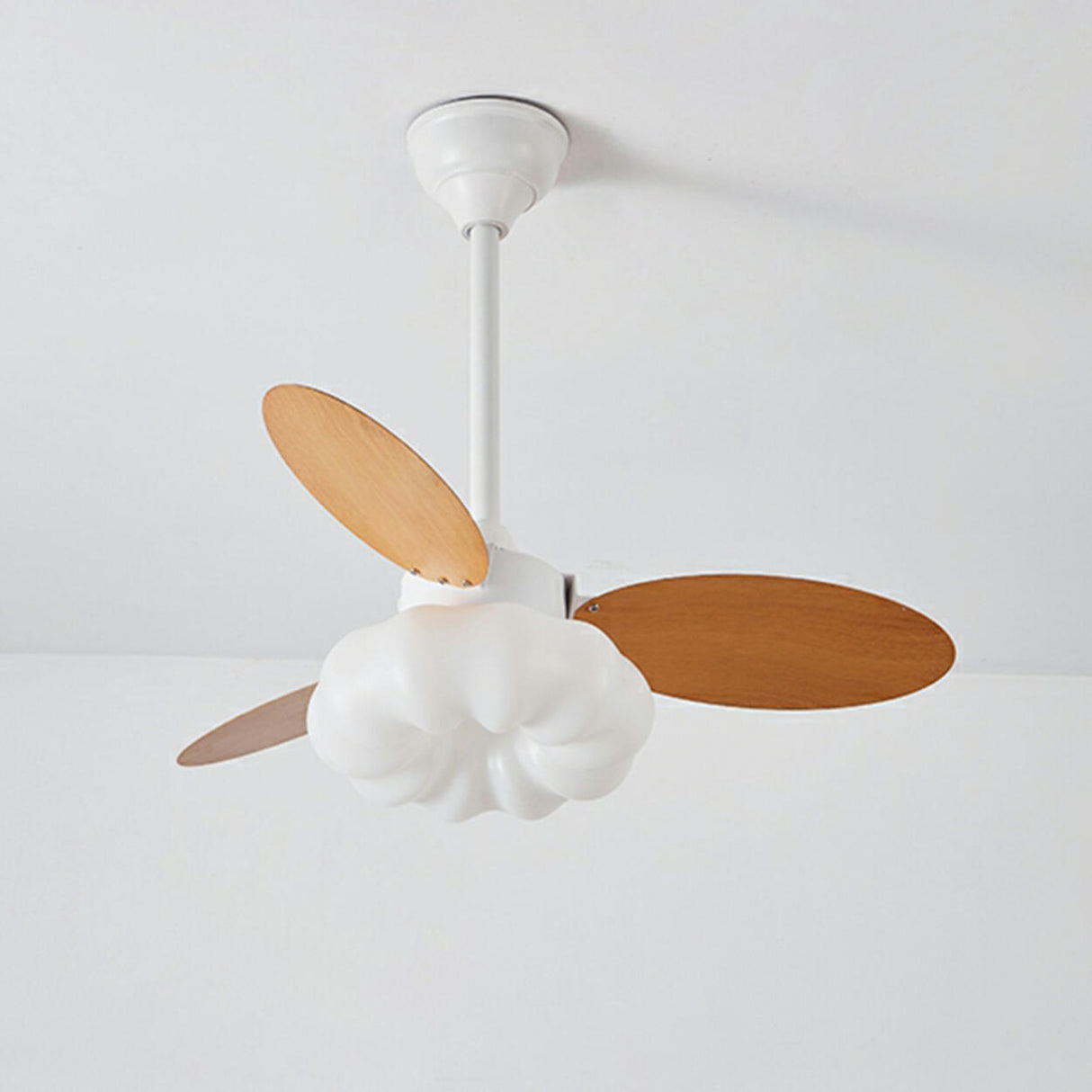 Down Rod Simple Cloud Modern Ceiling Fan with Light Image - 12