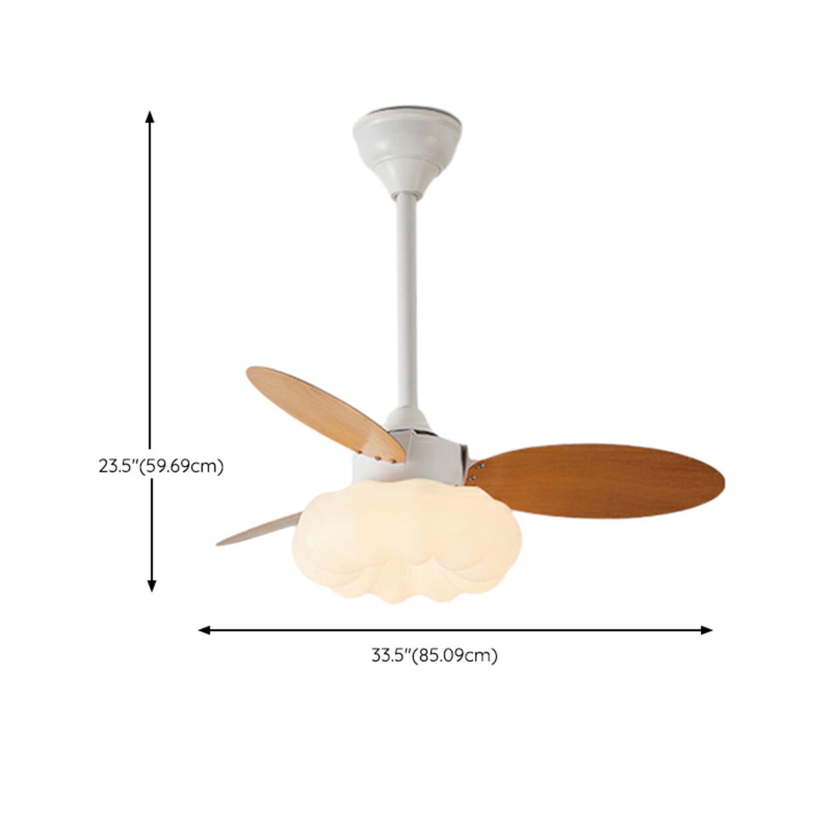 Down Rod Simple Cloud Modern Ceiling Fan with Light 