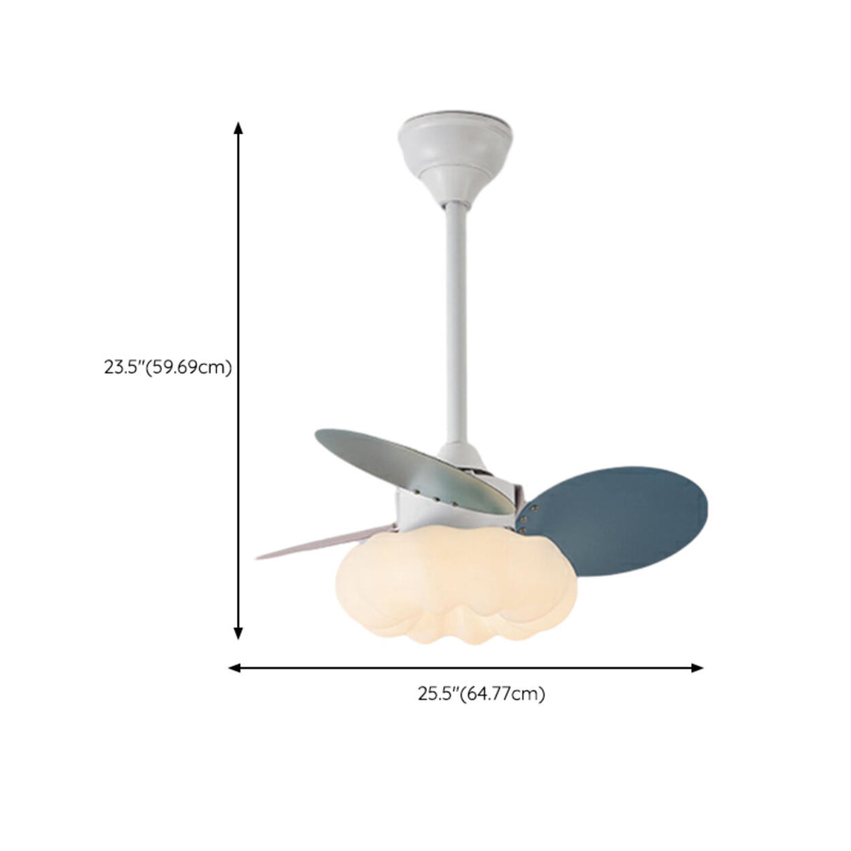 Down Rod Simple Cloud Modern Ceiling Fan with Light Image - 18