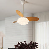 Down Rod Simple Cloud Modern Ceiling Fan with Light Image - 5